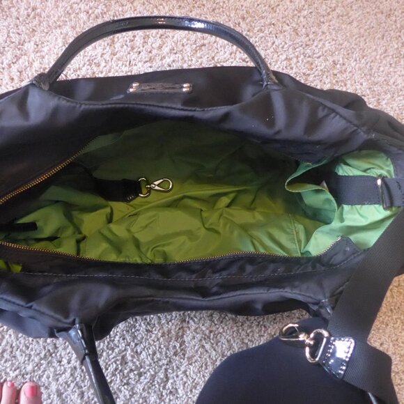 Kate Spade Stevie Black Nylon and Patent Leather Diaper Bag or Duffle Bag - Picture 3 of 5